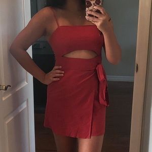 Wrap dress with cutout